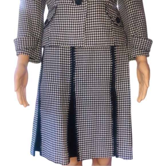 🔥 ANN TAYLOR Houndstooth Suit Skirt and Blazer. Item# 0040 - Picture 3 of 10